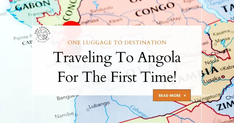 Map highlighting Angola as travel destination, title: Traveling To Angola